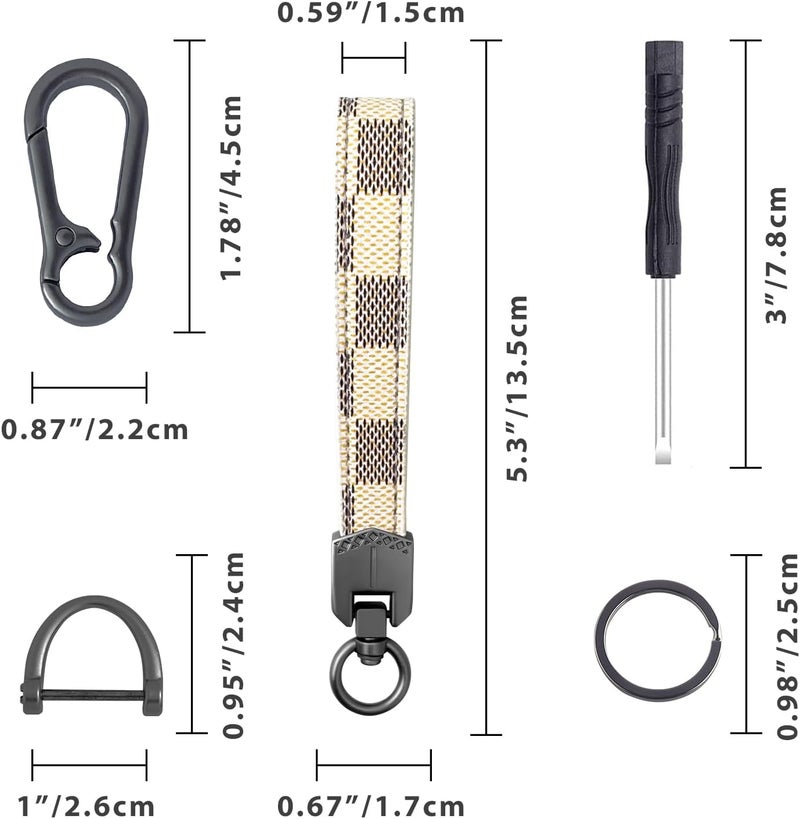 OHKYOOT Store Leather Car Keychain,Carabiner Clip Key Fob Keychain for Home Car Keys Women Men - Image 5